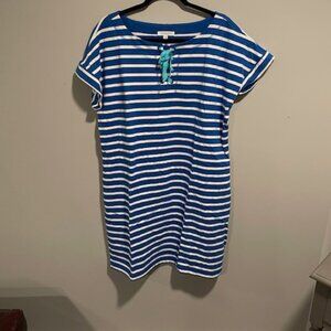 Talbots dress/romper- blue and white stripe- GREAT summer weekend dress- FREE SH